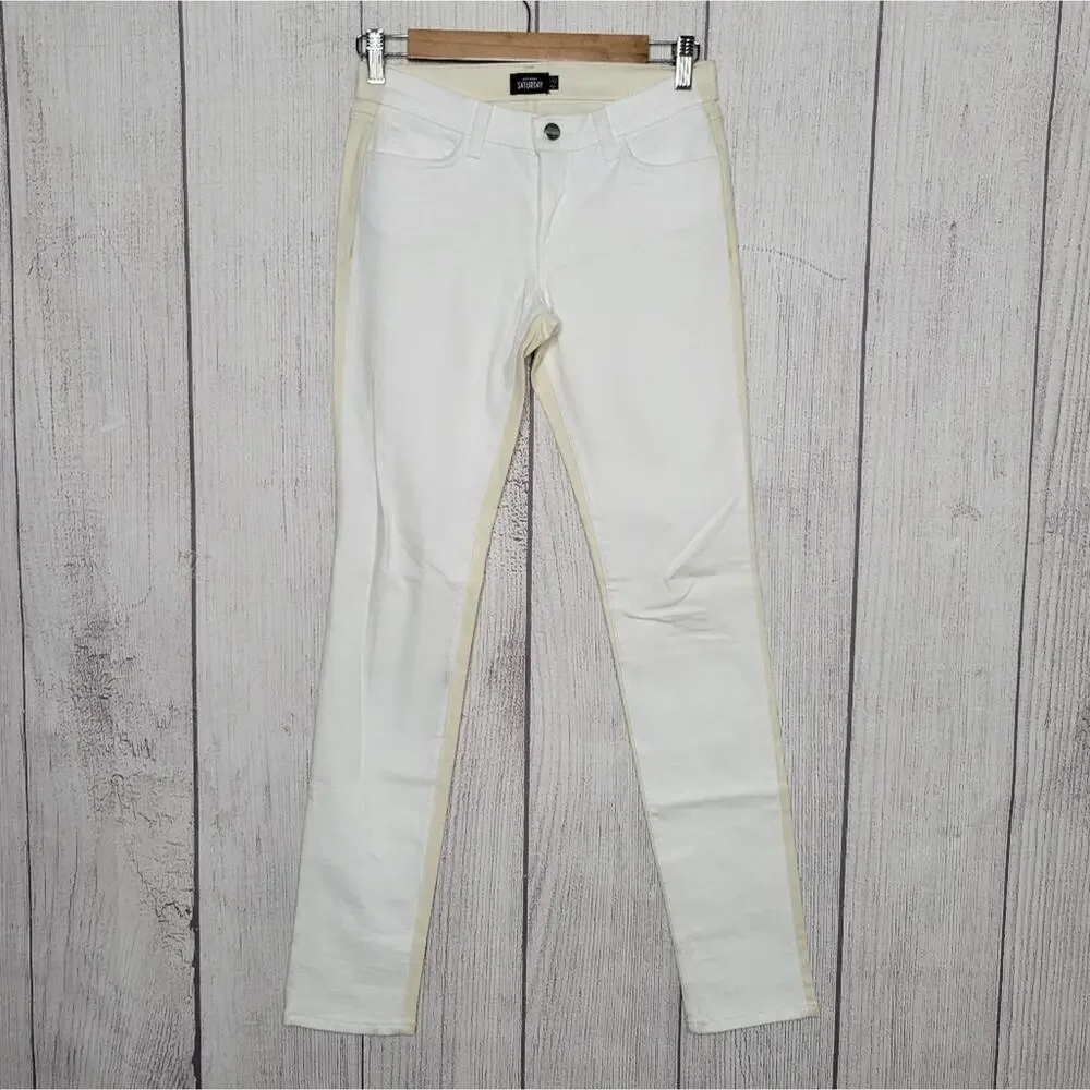 Kate Spade Saturday White/Tan Two-tone Jeans, size 24 - Picture 2 of 6